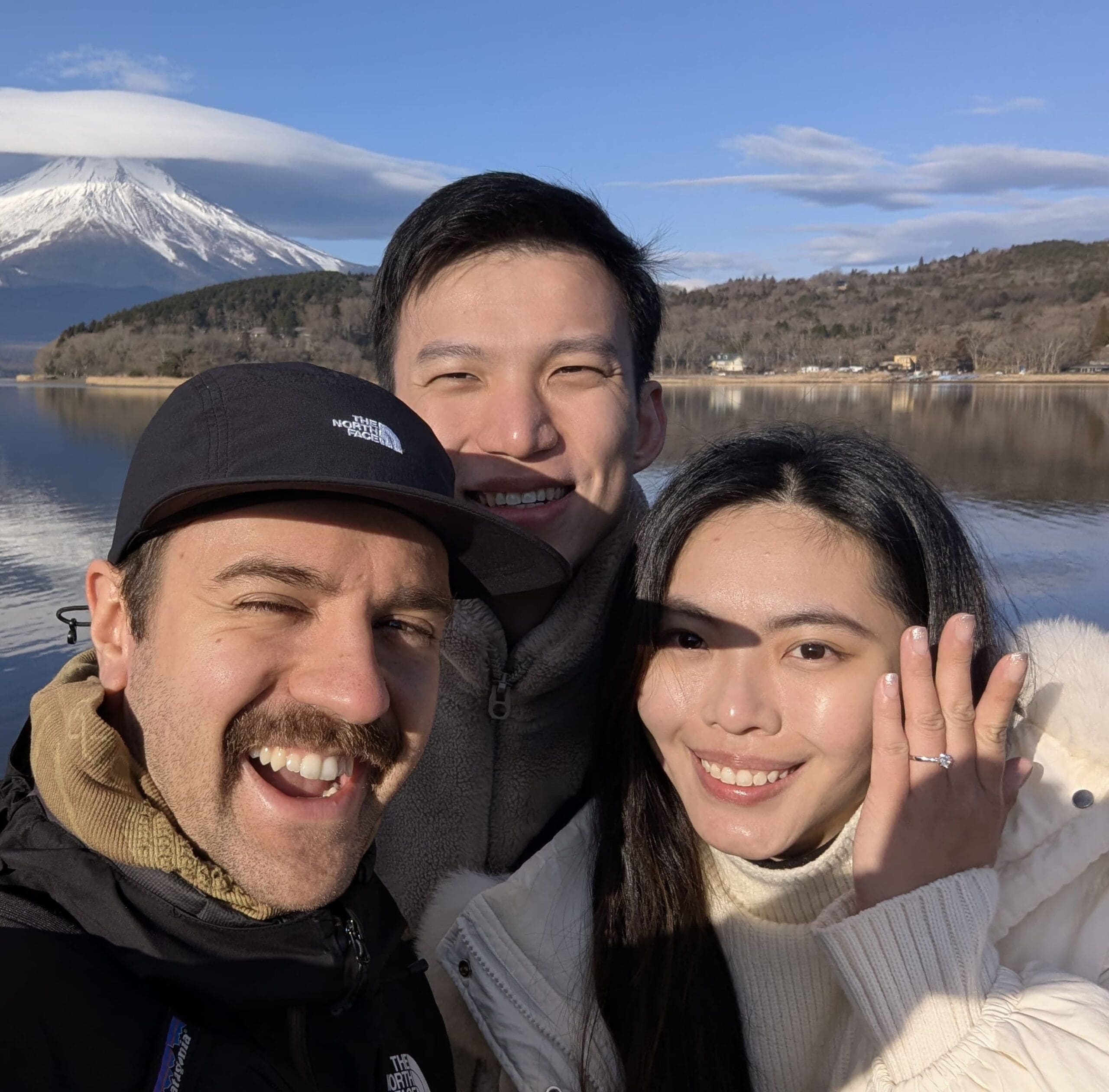 IMG_20231119_194225_924 A selfie, self portrait, taken by the customer with the stealth proposal photographer. the couple looks happy and excited.